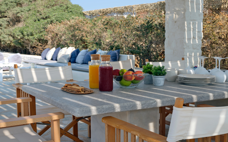 shaded dining table