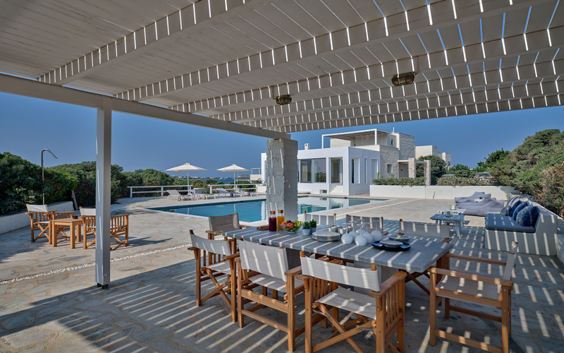 shaded dining area