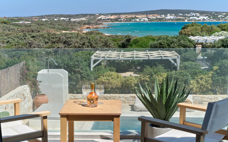 terrace with small lounge area
