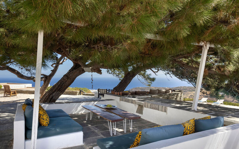 shaded lounge area