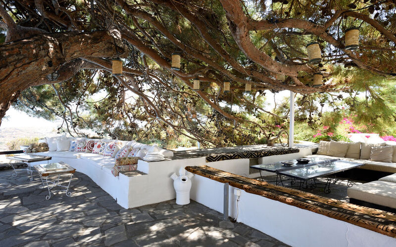 outdoor shaded dining area