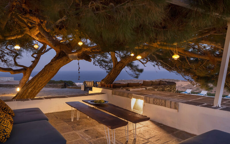 shaded dining area