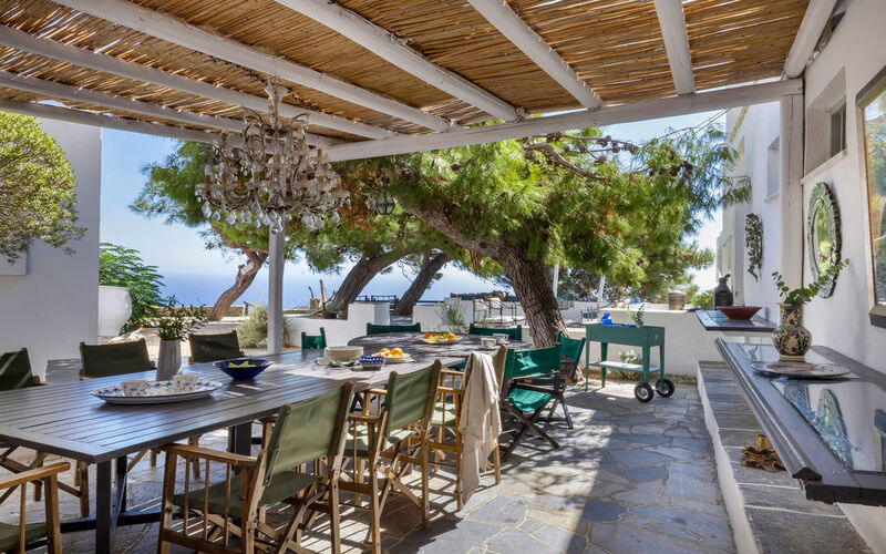 outdoor shaded dining area