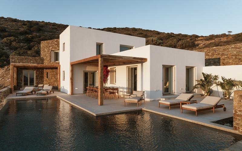 pool area with sea view