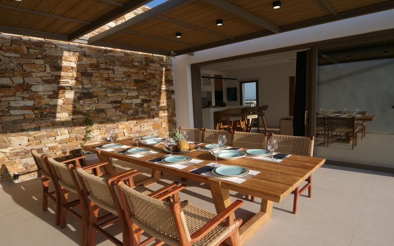 outdoor shaded dining area 