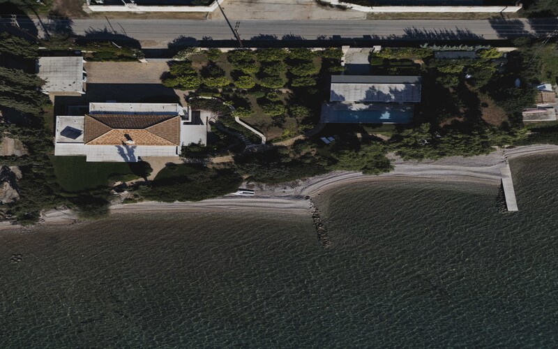 aerial of the villa