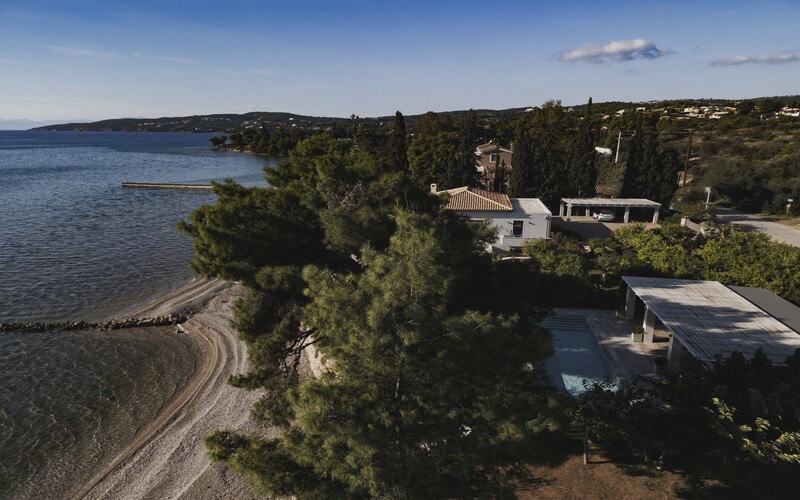 aerial of the villa