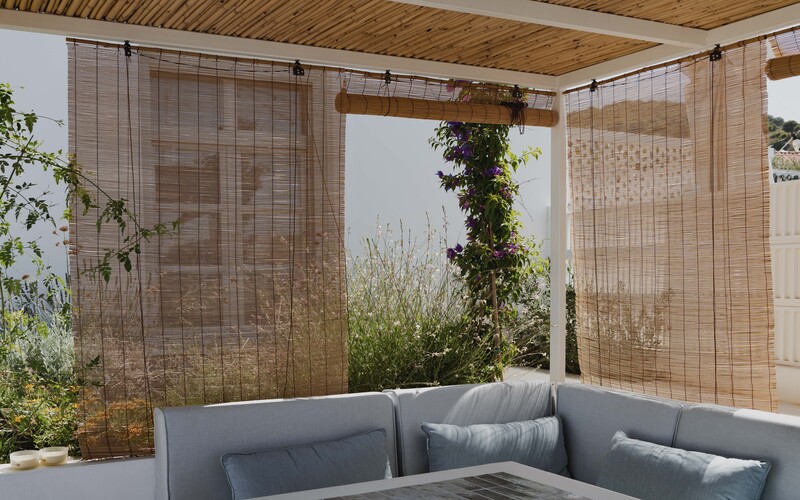 shaded lounge area