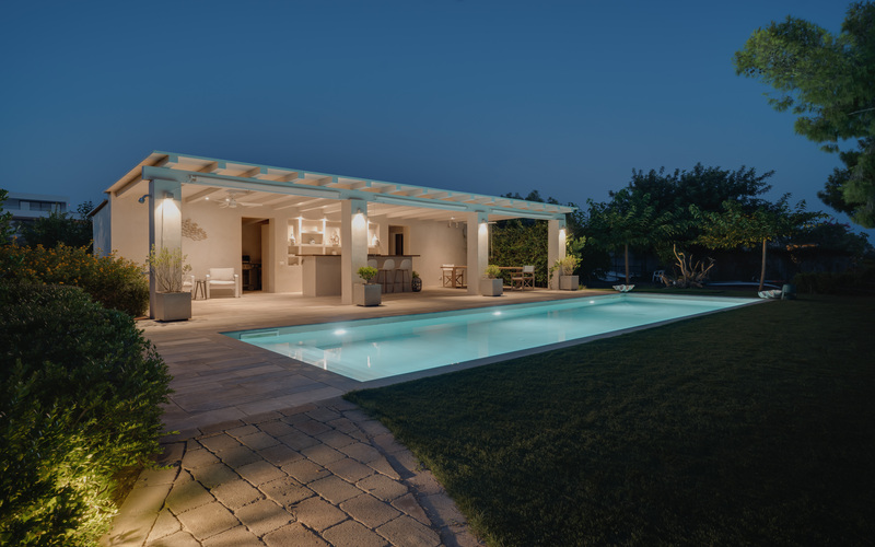 pool area at night