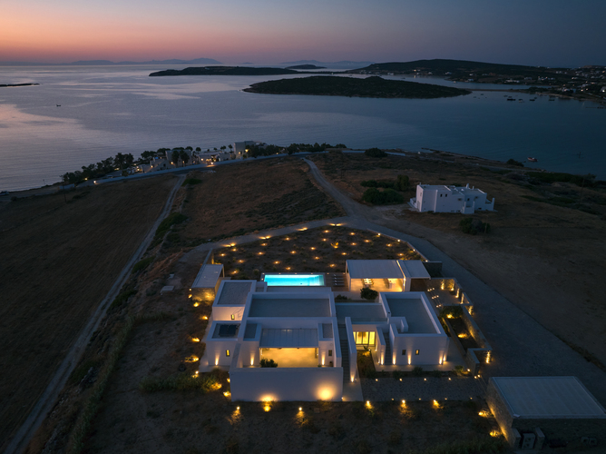 aerial of the villa
