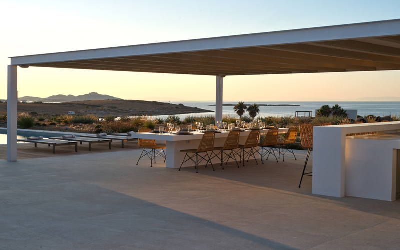 dining area with sea view