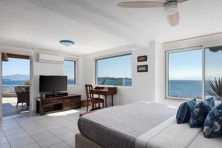double bedroom with sea views