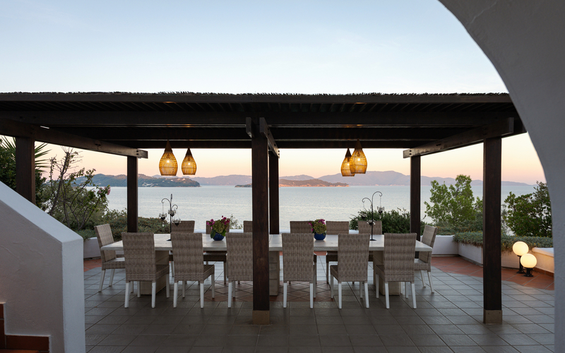 shaded dining table