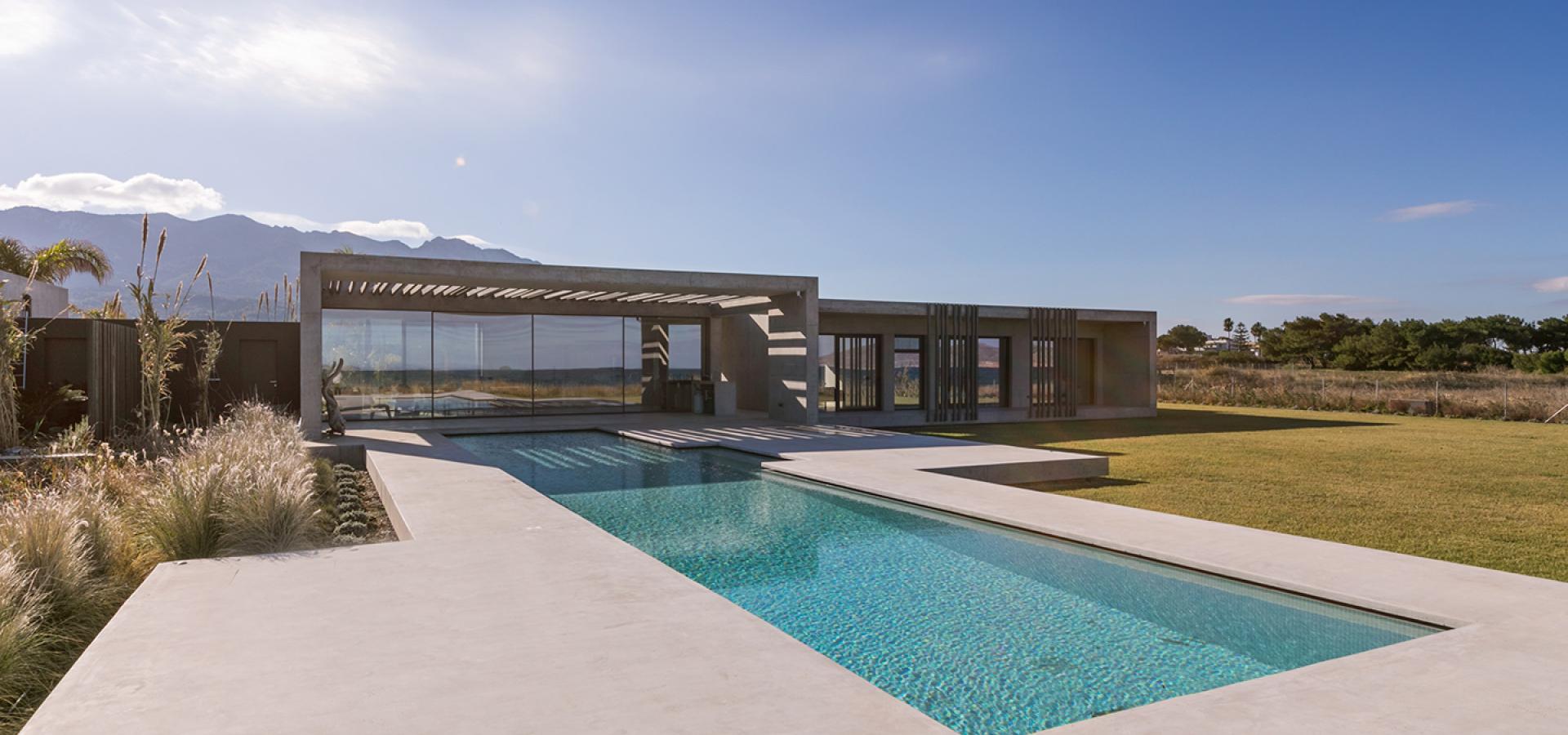 villa and pool area at daytime